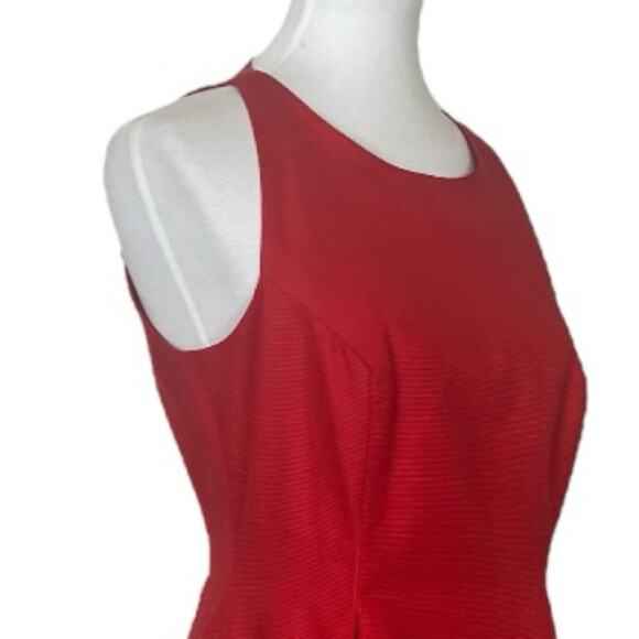 Kate Spade Dress Fit Flare Round Neck Cherry Red Cotton Silk Women’s Size 10 - Picture 6 of 11